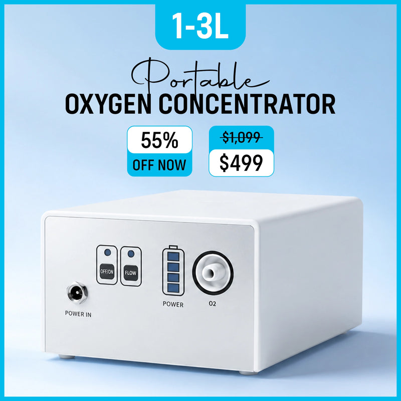 1–3L/Min Portable Oxygen Concentrator | 1.1lb Lightweight Design | Free Carry Bag