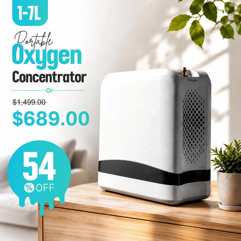 1–7L/Min Smart Portable Oxygen Concentrator | 10 Hours Battery | Adjustable Flow