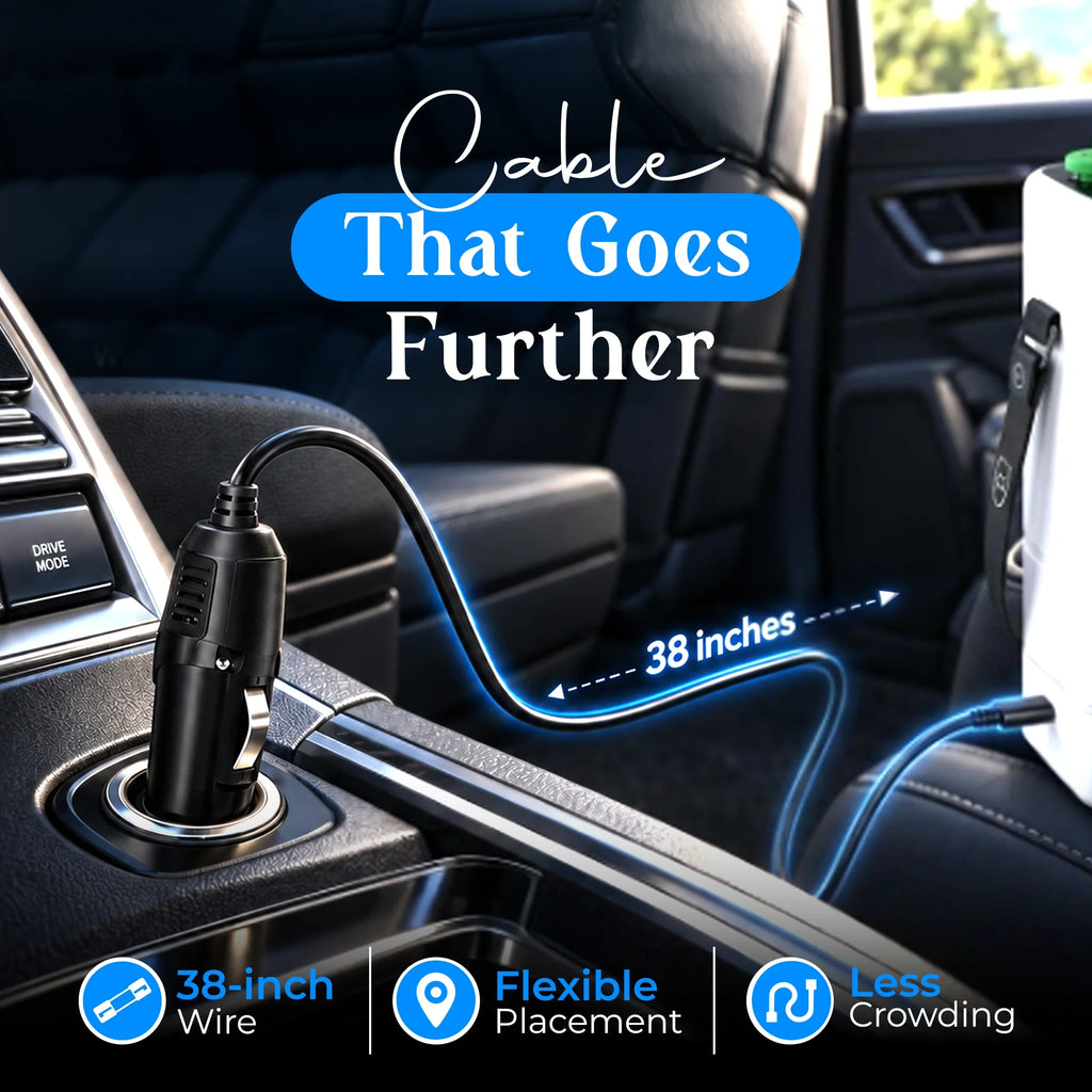 Car Charging Cable for 1-5L Portable Oxygen Concentrator