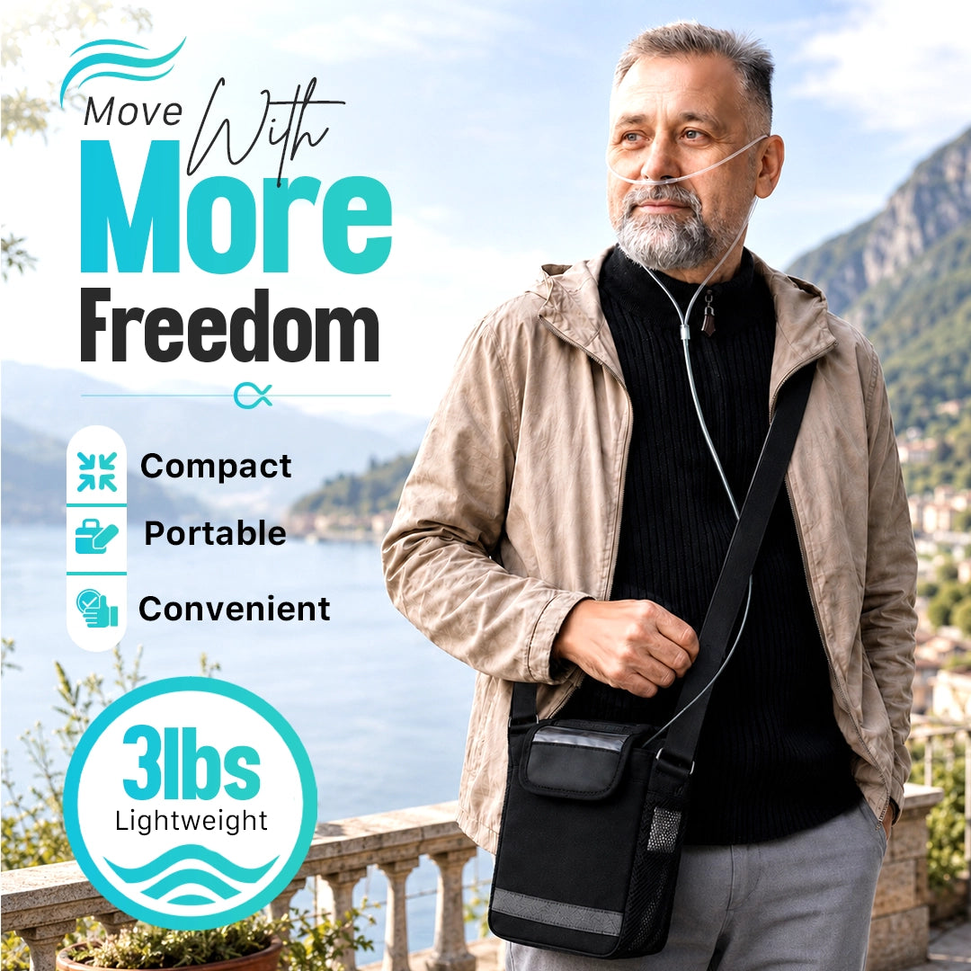 1–7L/Min Smart Portable Oxygen Concentrator | 10 Hours Battery | Adjustable Flow