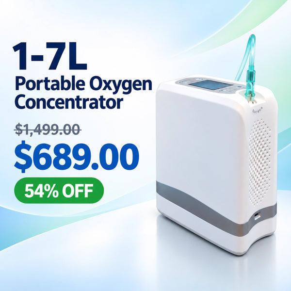 1–7L/Min Smart Portable Oxygen Concentrator | 10 Hours Battery | Adjustable Flow