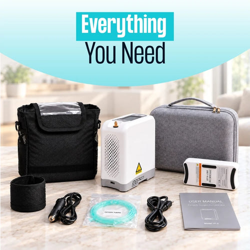 1–7L Smart Portable Oxygen Concentrator | Up to 90% Purity | 10 Hours Battery | Only 3 lbs | Adjustable Flow | Free US Shipping