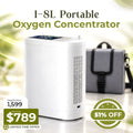 1–8L Portable Oxygen Concentrator for Home & Travel | Pulse + Constant + Continuous Flow | ≥90% O₂ Purity | Up to 24-Hours Battery Life