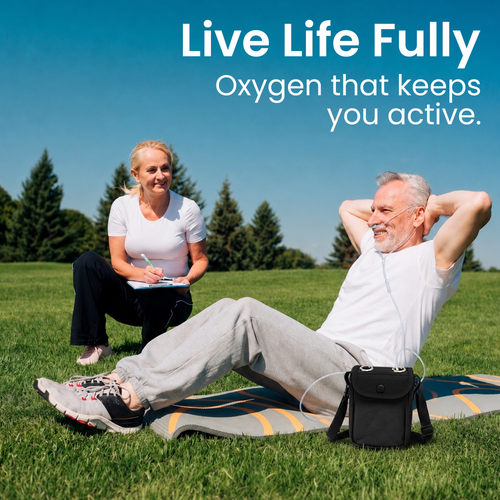 1–3L/Min Portable Oxygen Concentrator | 1.1lb Lightweight Design | Free Carry Bag