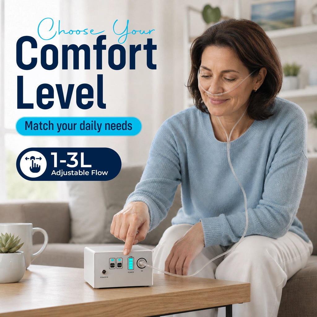 1–3L/Min Portable Oxygen Concentrator | 1.1lb Lightweight Design | Free Carry Bag