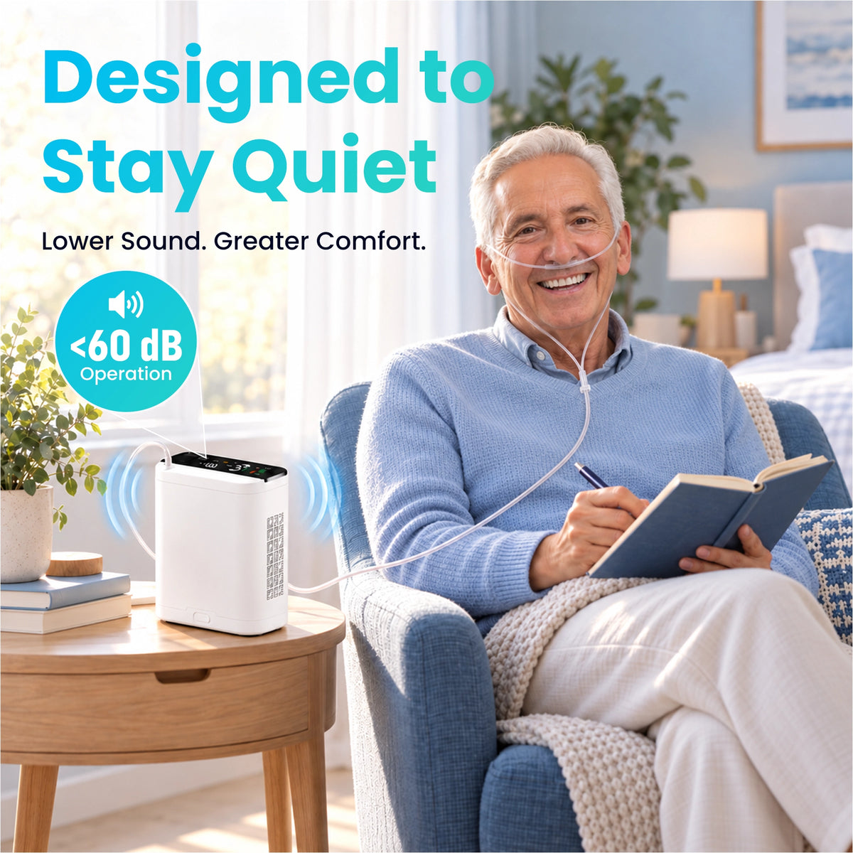 1-10L Portable Oxygen Concentrator for Home, Car & Travel | 90% ±6% O₂ Purity | Up to 12-Hour Battery Life