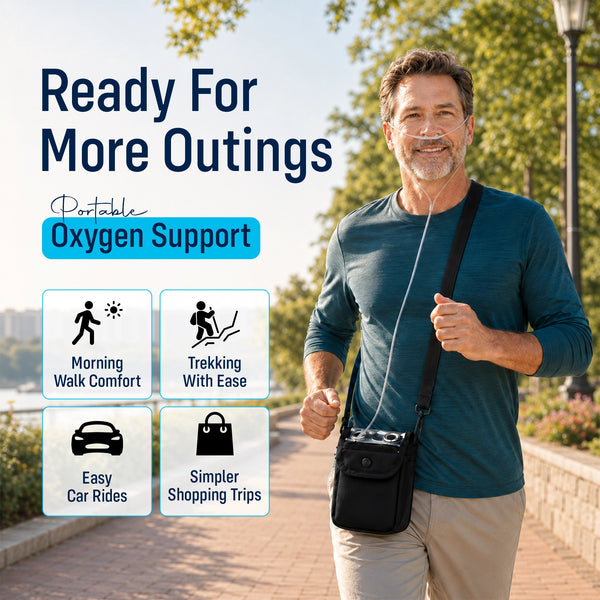 1–3L/Min Portable Oxygen Concentrator | 1.1lb Lightweight Design | Free Carry Bag