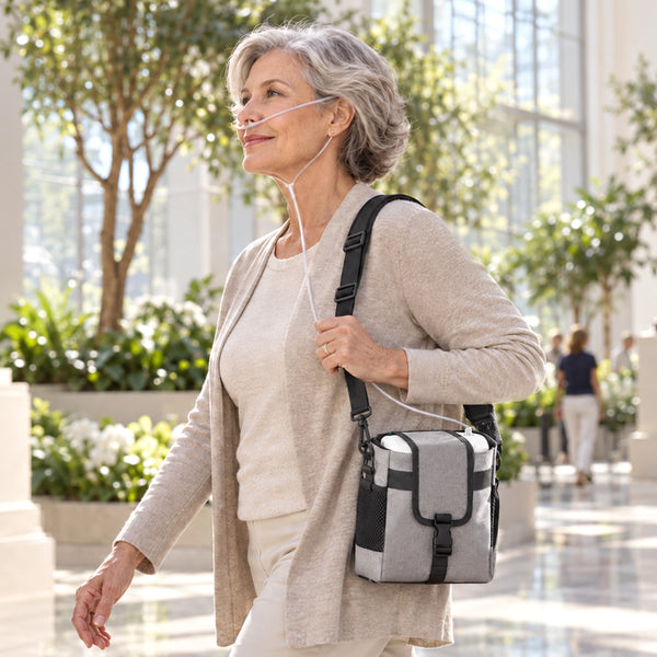 1–8L Portable Oxygen Concentrator for Home & Travel | Pulse + Constant + Continuous Flow | ≥90% O₂ Purity | Up to 24-Hours Battery Life