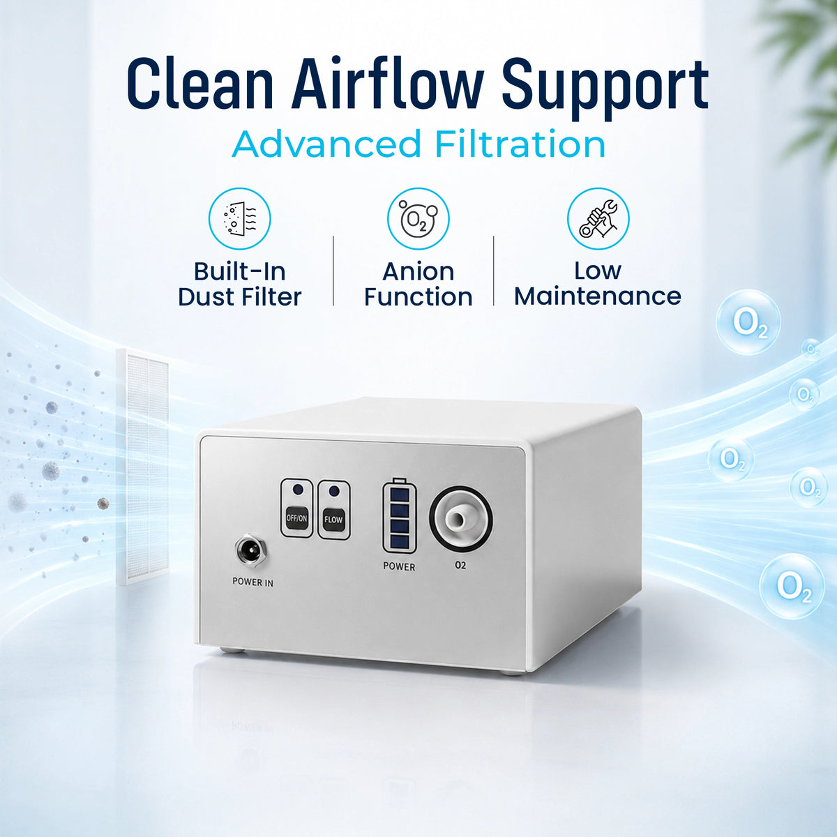 1–3L/Min Portable Oxygen Concentrator | 1.1lb Lightweight Design | Free Carry Bag