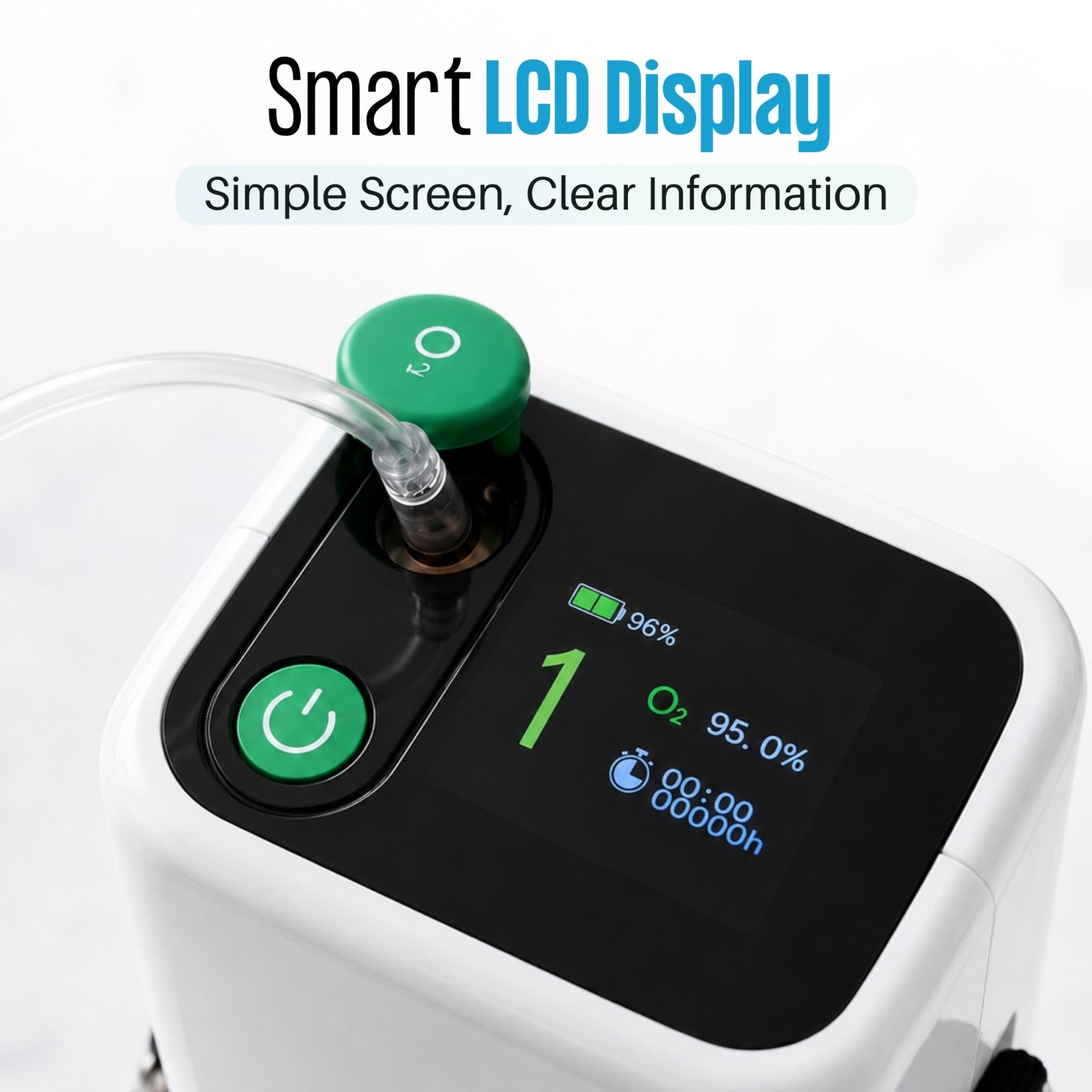 Rechargeable 1-5L Portable Oxygen Concentrator | 95% Oxygen Purity | 6400mAh Li-ion Battery | Free Shipping