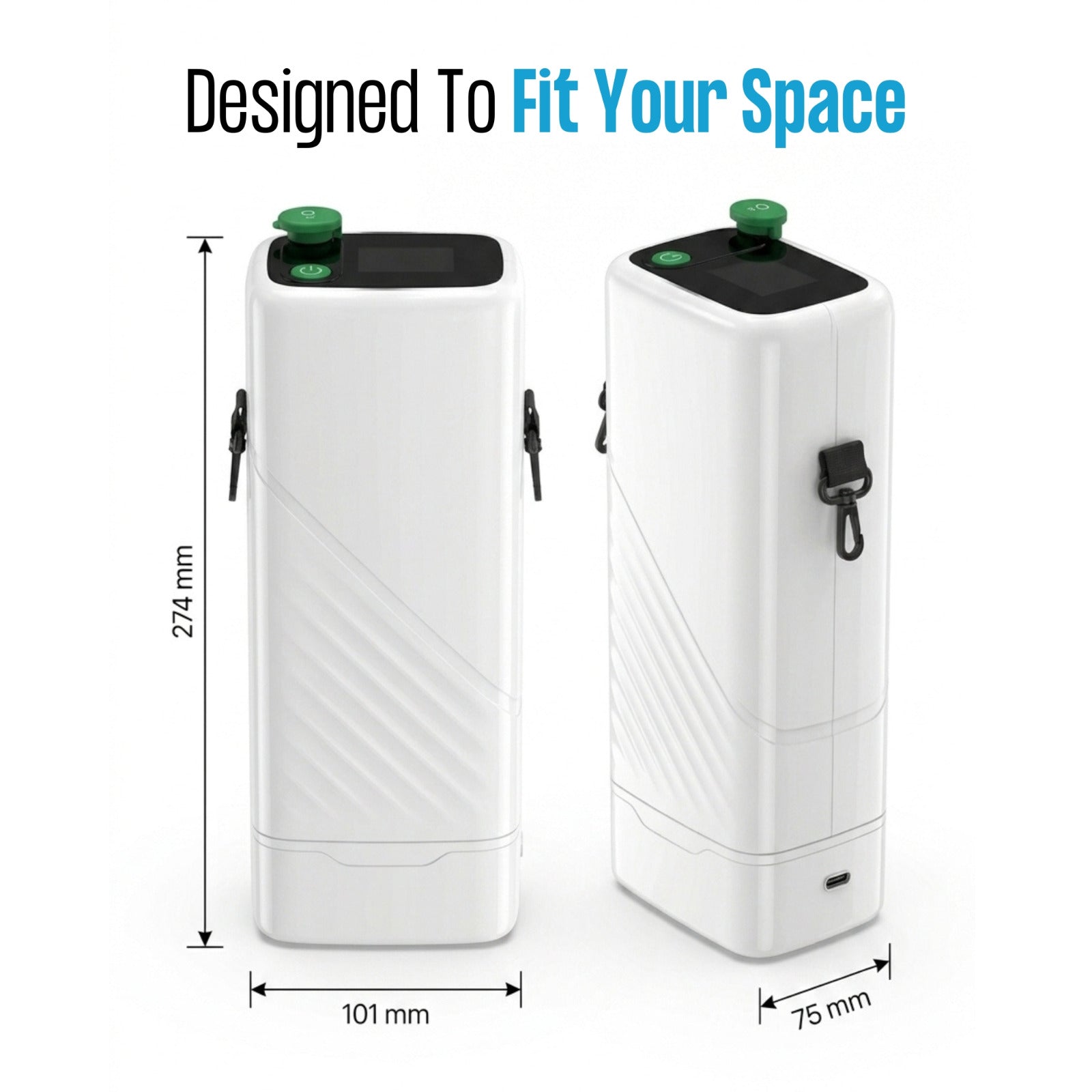 Rechargeable 1-5L Portable Oxygen Concentrator | 95% Oxygen Purity | 6400mAh Li-ion Battery | Free Shipping
