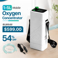 1–5L/Min Smart Portable Oxygen Concentrator | Up to 95% Purity | Up to 12-Hr Battery | Quiet ≤49dB | Only 3.5 lbs | Free US Shipping