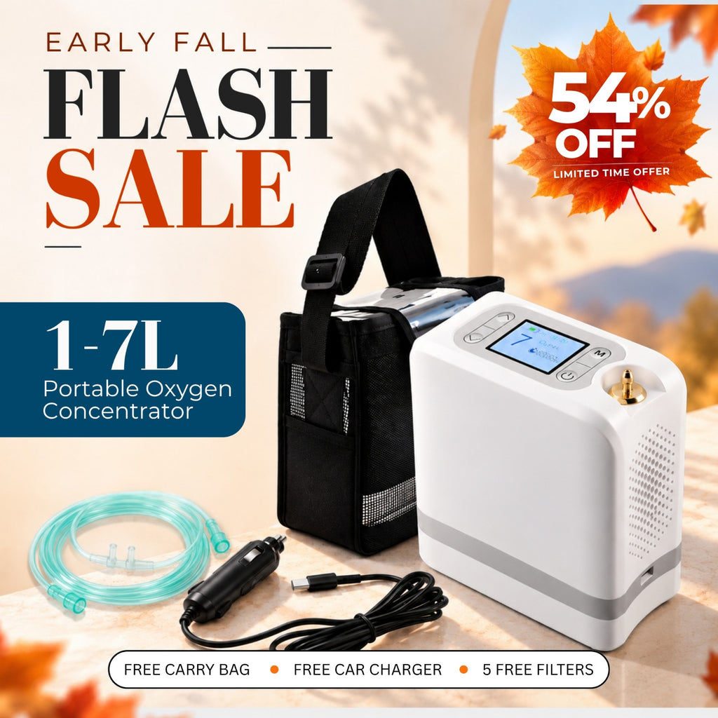 1–7L/Min Smart Portable Oxygen Concentrator | 10 Hours Battery | Adjustable Flow