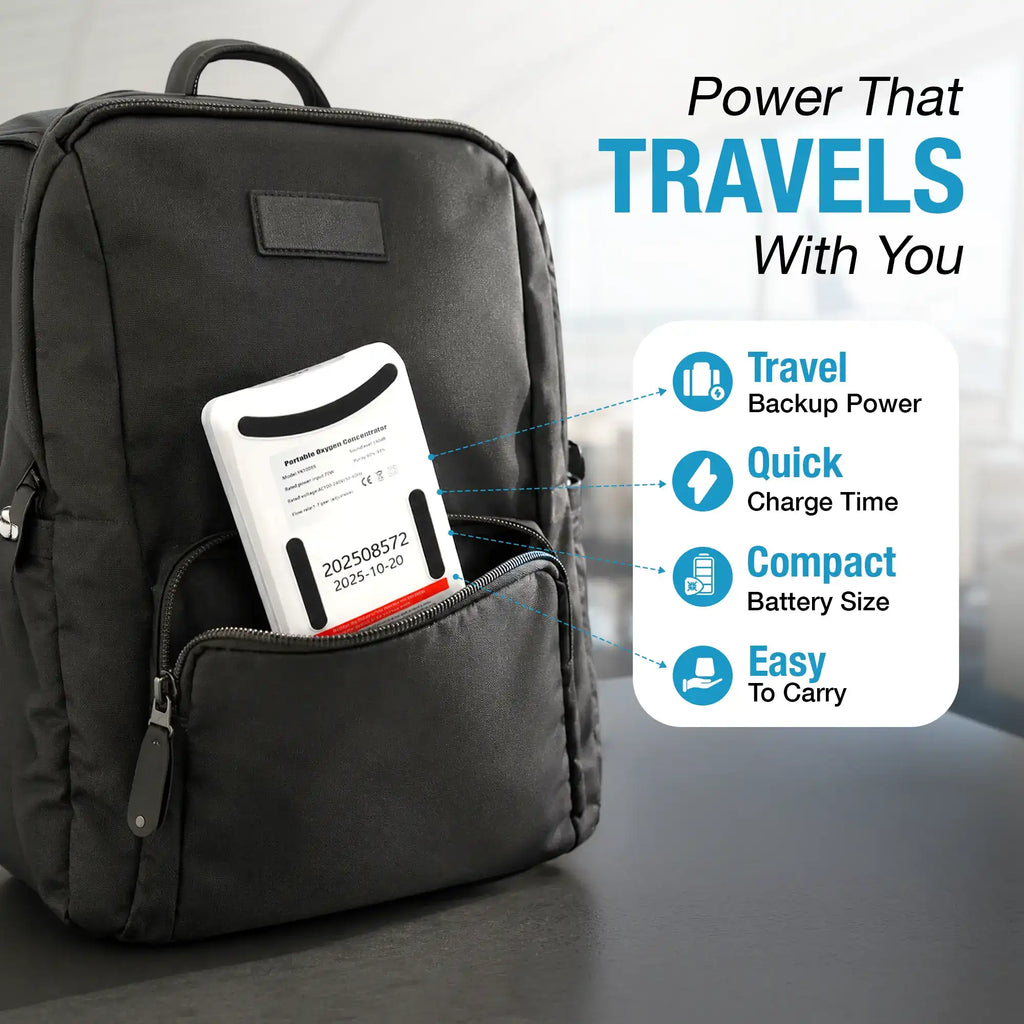 Rechargeable Battery For 1-7L/Min Portable Oxygen Concentrator | Swappable Power For Daily Use