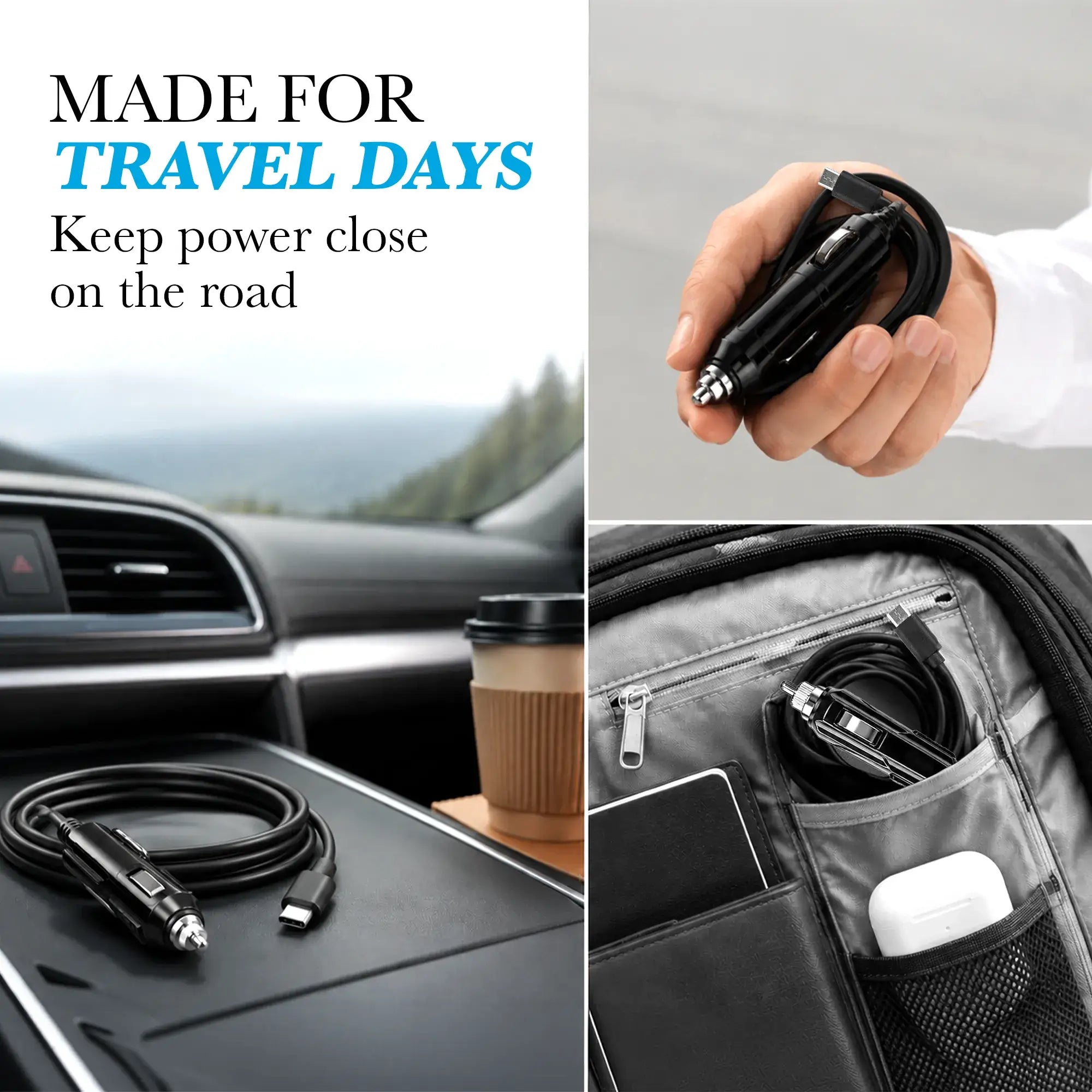 Car Charging Cable for 1-7L/Min Portable Oxygen Concentrator