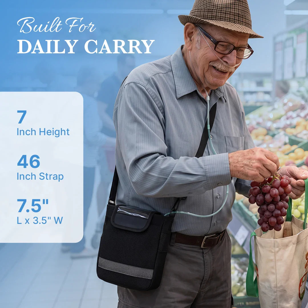 Protective Carry Bag For 1-3L/Min Portable Oxygen Concentrator | Adjustable Shoulder Support