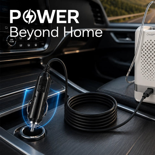 Car Charging Cable For 1-7L/Min Portable Oxygen Concentrator | 16.8V Vehicle Power Support