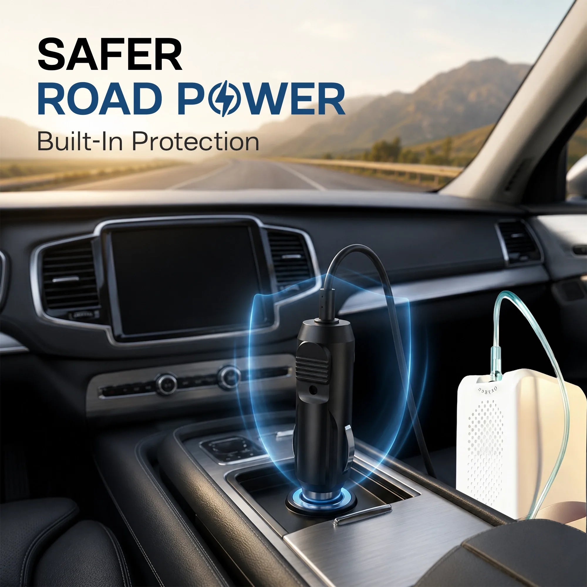 Car Charging Cable For 1-7L/Min Portable Oxygen Concentrator | 16.8V Vehicle Power Support